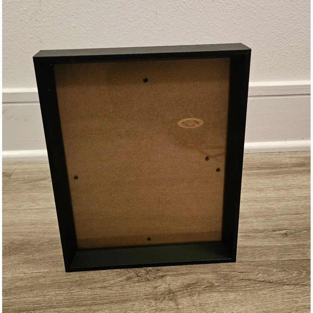 Black Photo Frame Memory Box Shadow Box Display Case Glass Top 8x10